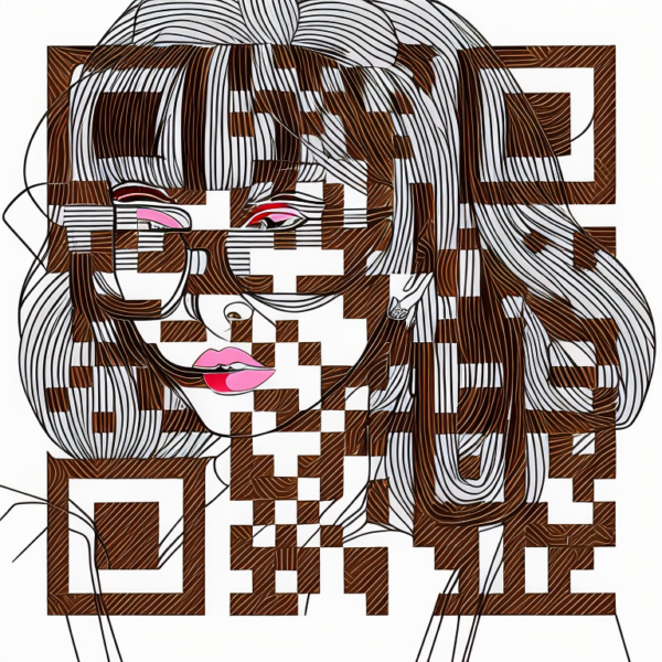 KI QR-Code Weibliches Porträt